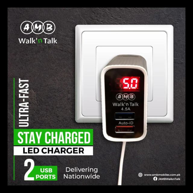 AMB  4.5 AMP Mobile charger Android With LED Display
