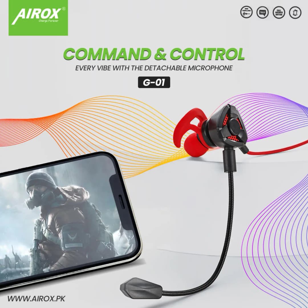 Airox G1 Gaming Earphones Extra Bass Stereo Sound